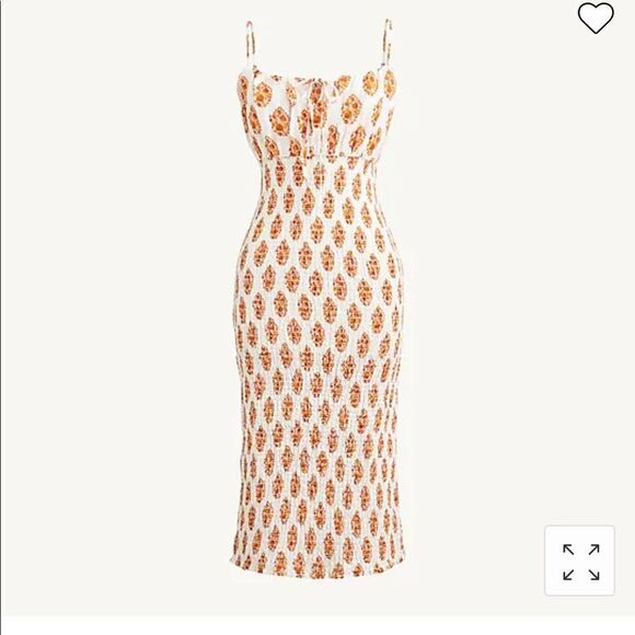 J. Crew Smocked linen dress in gathered floral block print* - Picture 1 of 5